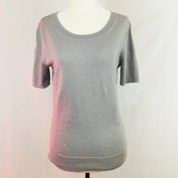 J. Crew Sweaters - J Crew Grey Short Sleeve Crew Neck Sweater